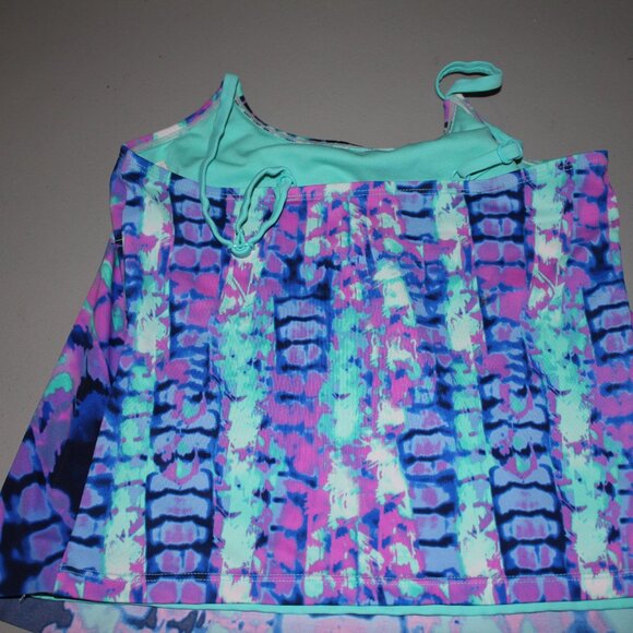 MUlti Color 2 Pcs Justice Tankinki Swimsuit Size 14 - Picture 6 of 10